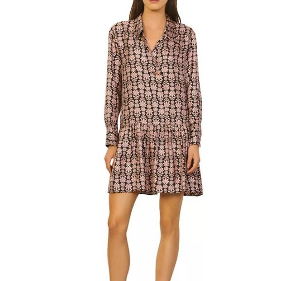 Sandro Chlothilde Drop Waist Silk Dress - Picture 1 of 10